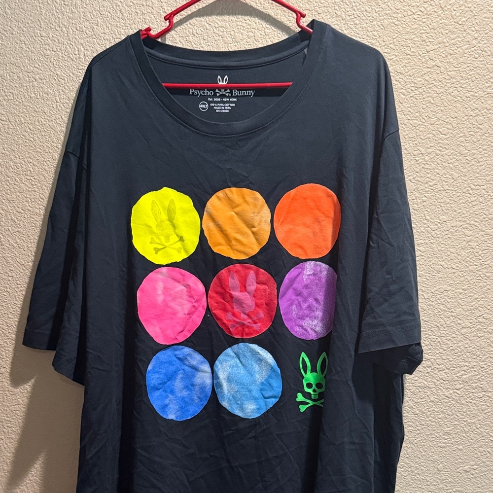 Psycho Bunny 4XLT Graphic Tee – Holiday Lights Edition – 100% Pima Cotton ✨